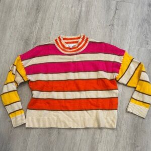 THML Pink and Orange Striped Sweater